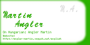 martin angler business card